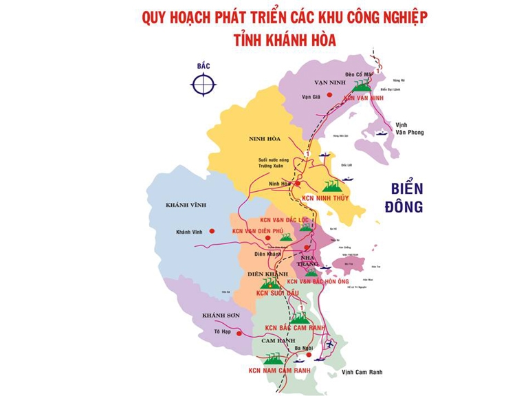 BẢN ĐỒ QUY HOẠCH PHÁT TRIỂN CÁC KHU CÔNG NGHIỆP TỈNH KHÁNH HÒA